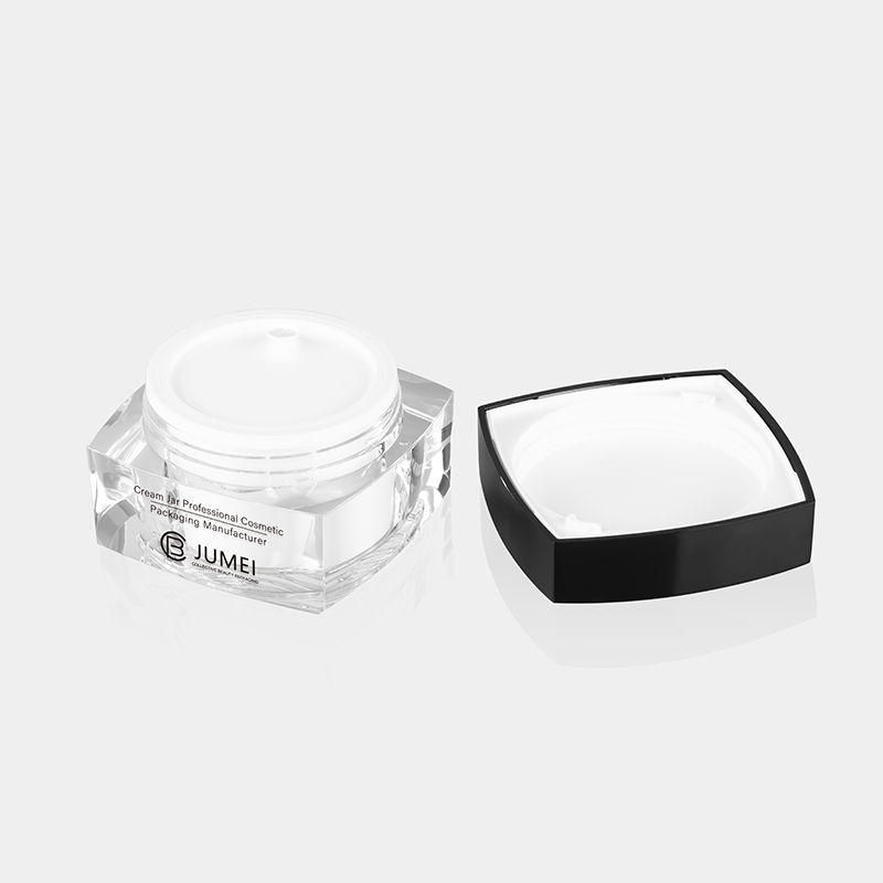 Good Price Cosmetic Packaging Square Double Layer Transparent Acrylic Cream Jar