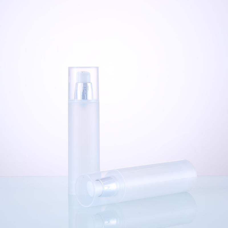 Wholesale Latest Vacuum Frosted PP Plastic Bottle with Electroplating Collar and Lotion Pump