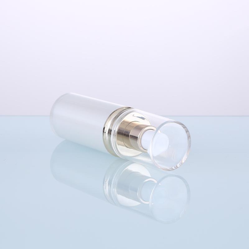 In Stock New Style Plastic Cosmetic Packaging White Acrylic Lotion Bottle with Transparent Cap