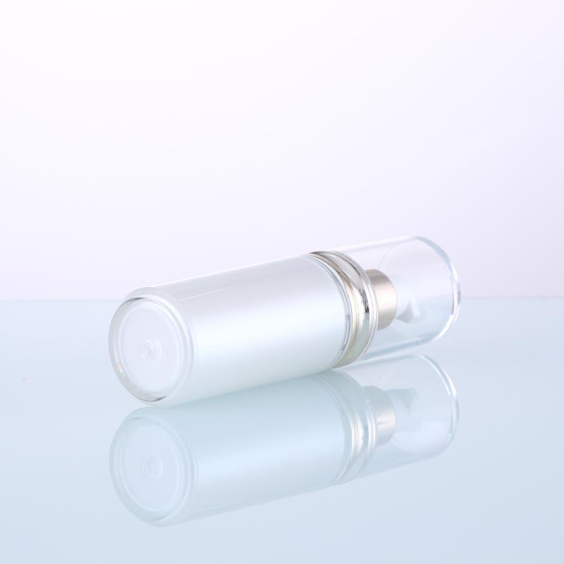 In Stock New Style Plastic Cosmetic Packaging White Acrylic Lotion Bottle with Transparent Cap