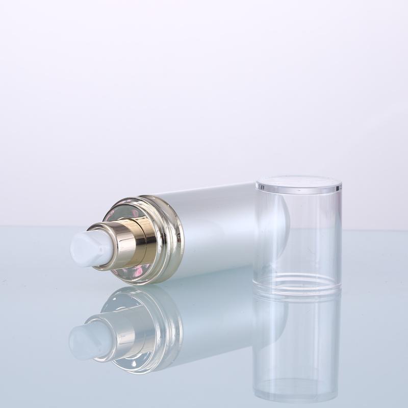 In Stock New Style Plastic Cosmetic Packaging White Acrylic Lotion Bottle with Transparent Cap