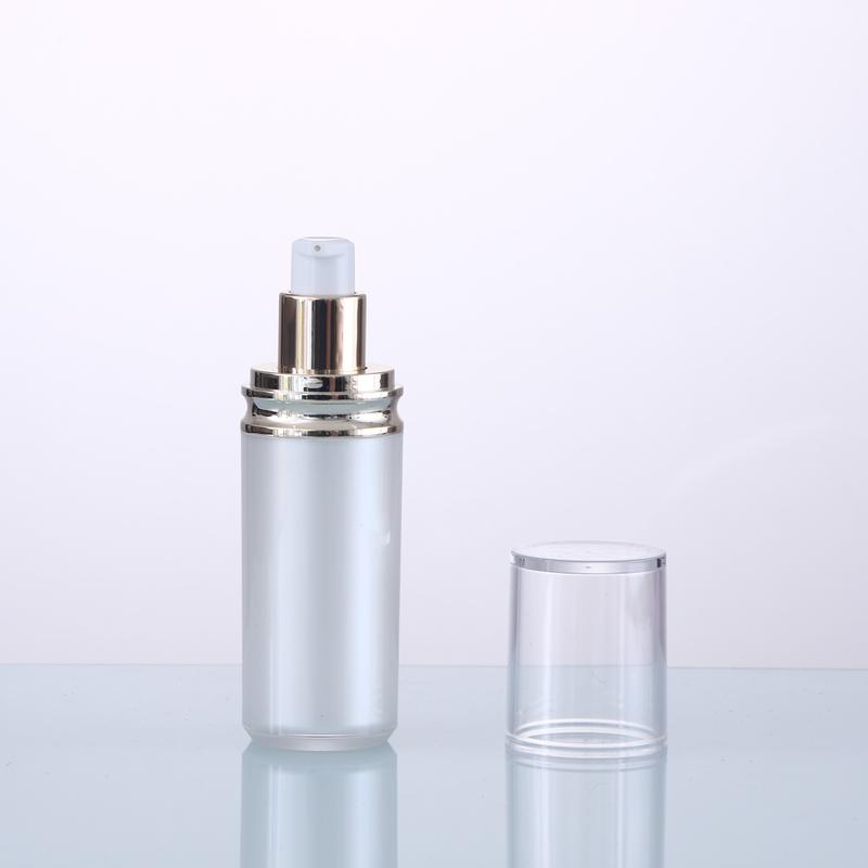 In Stock New Style Plastic Cosmetic Packaging White Acrylic Lotion Bottle with Transparent Cap