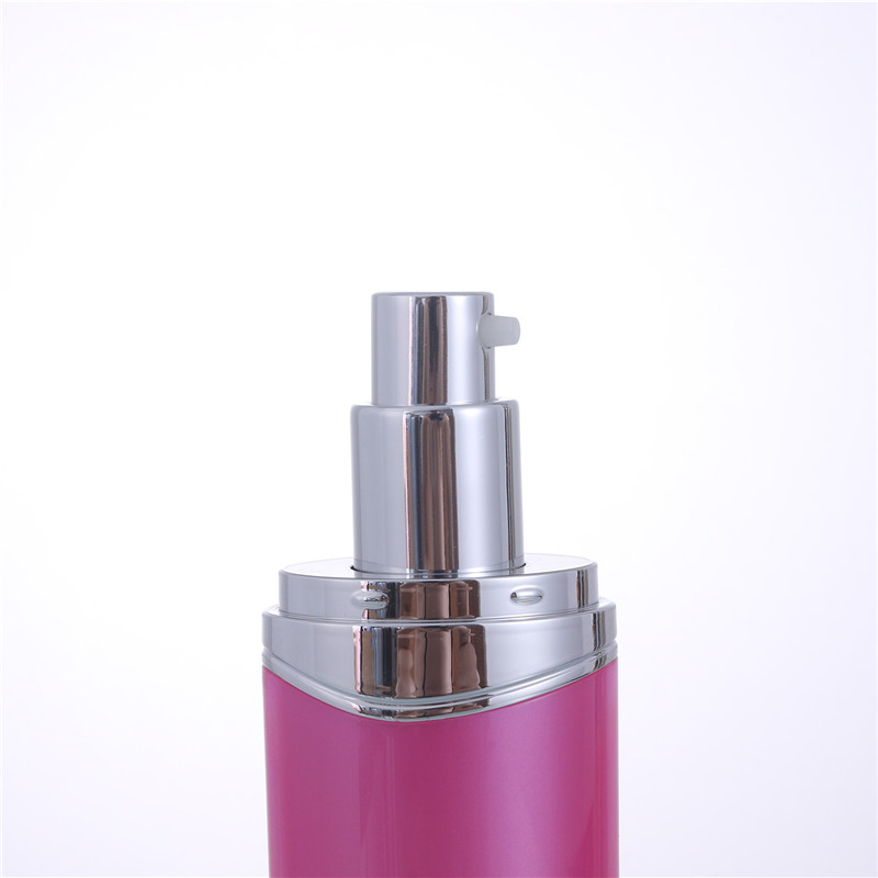 Customized Oval Double-Layer Bright Pink Acrylic Lotion Bottle for Cosmetics