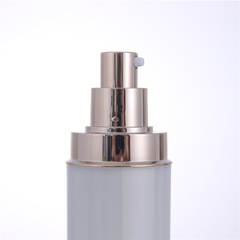 Cylindrical Outside and Octagonal Inside Pearl White Acrylic/PS Bottle for Lotion and Cream