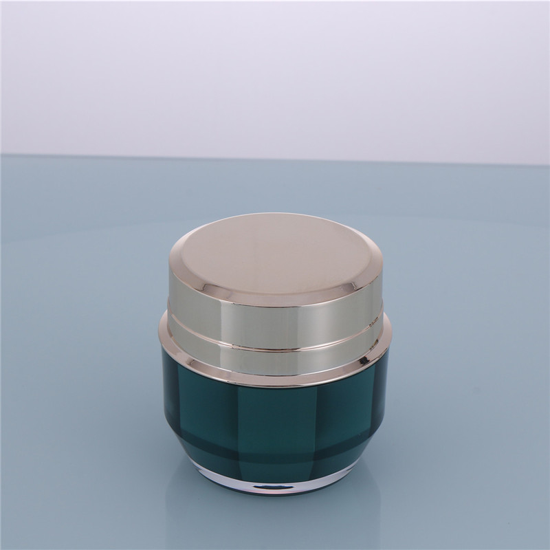 Good Quality Plastic Packaging Cylindrical Dark Green Acrylic/PS Jar for Eye Cream