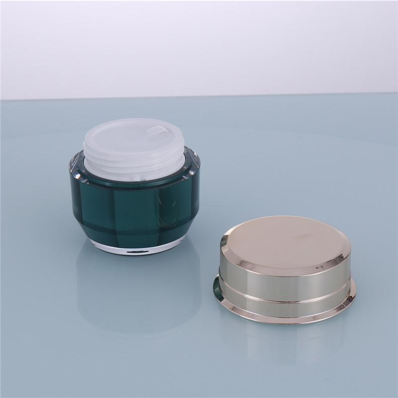 Good Quality Plastic Packaging Cylindrical Dark Green Acrylic/PS Jar for Eye Cream