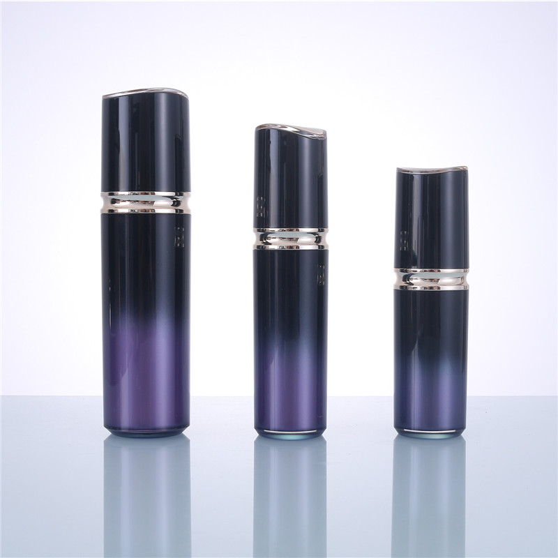 New Style Plastic Packaging for Skincare Product Cylindrical Gradient Purple Cream Jar