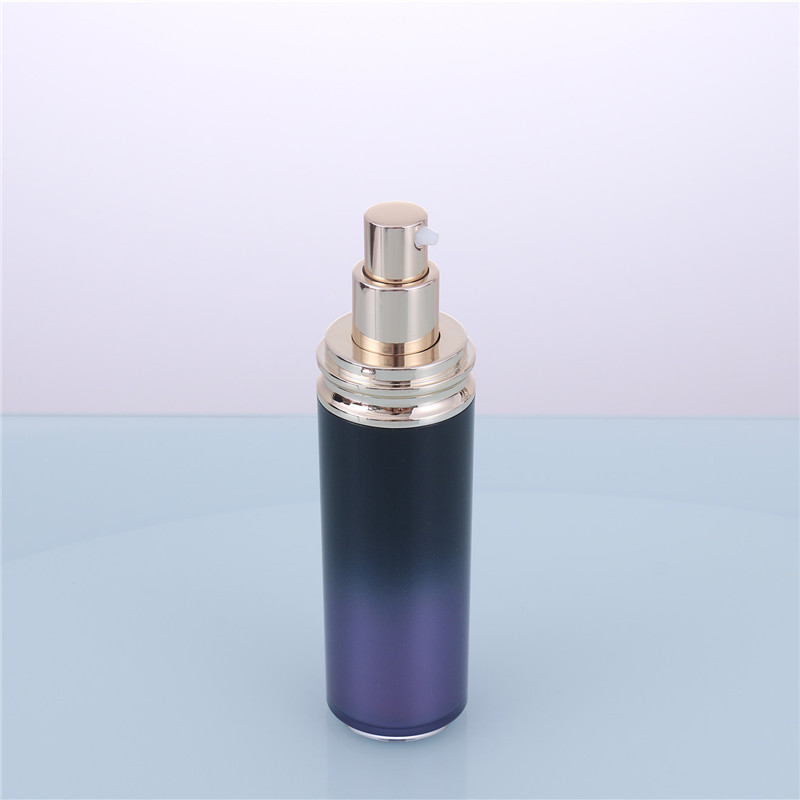 Modern Gradient Color Cosmetic Packaging Cylindrical Black and Purple Acrylic Bottle