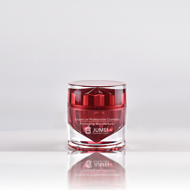 Rogue Red Unique Shape Cosmetic Container Custom Lotion Bottle Acrylic Face Cream Jar