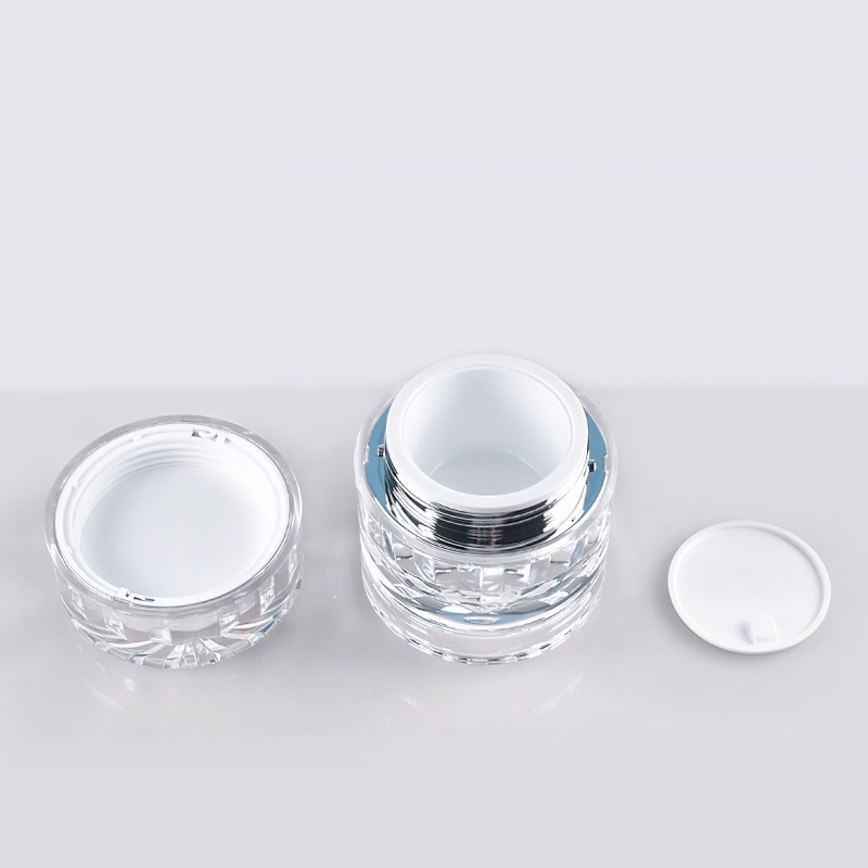 Customized Double Wall Plastic Jar Cosmetic Packaging Acrylic Skincare Packing 50g 30g 15g Cream Jar