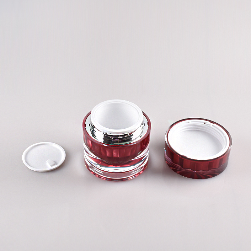 Rogue Red Unique Shape Cosmetic Container Custom Lotion Bottle Acrylic Face Cream Jar