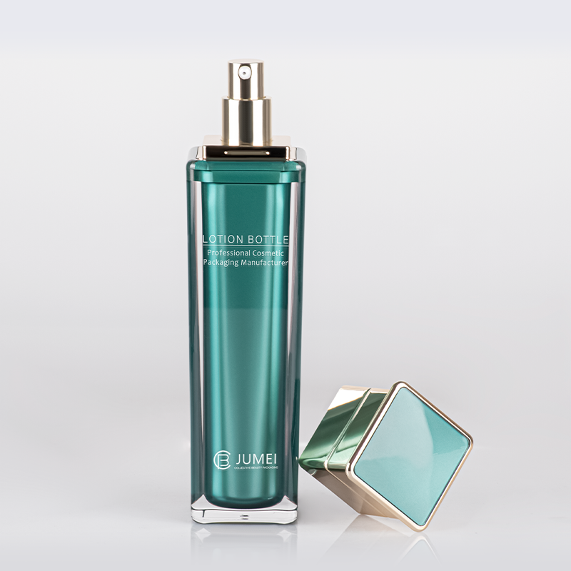 High-Grade Plastic Cosmetic Packaging Luxury Dark Green Acrylic Emulsion Bottle