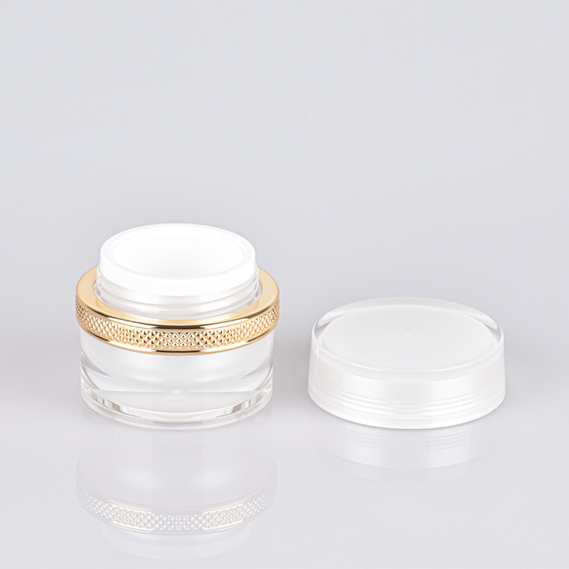 Double-Layer High End Cylindrical Mini White Cream Plastic Jar