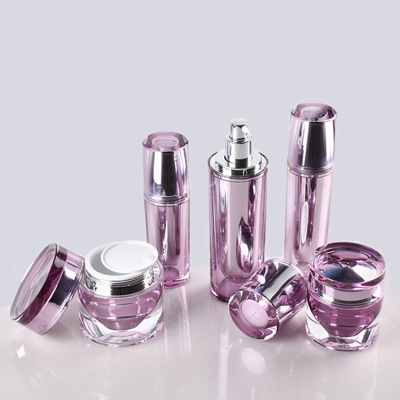 Customized Double-Wall Purple Plastic Acrylic Jars and Lotion Bottles