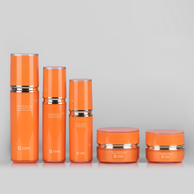 Latest Cosmetic Packaging for Skincare Products Orange Plastic Bottle for Toner and Emulsion