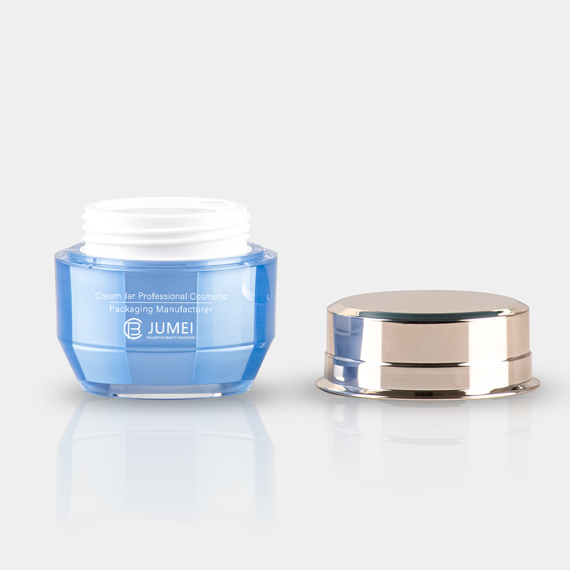 High-End Plastic Cosmetic Container 15g 30g 50g Blue Acrylic Jar for Cream