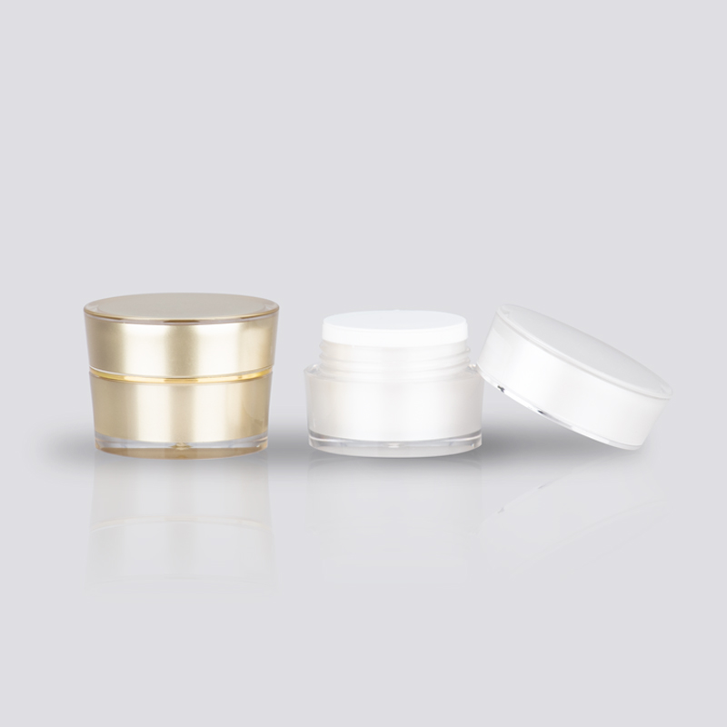 In Stock Unique Golden/White Small Acrylic Plastic Jar for Eye Cream