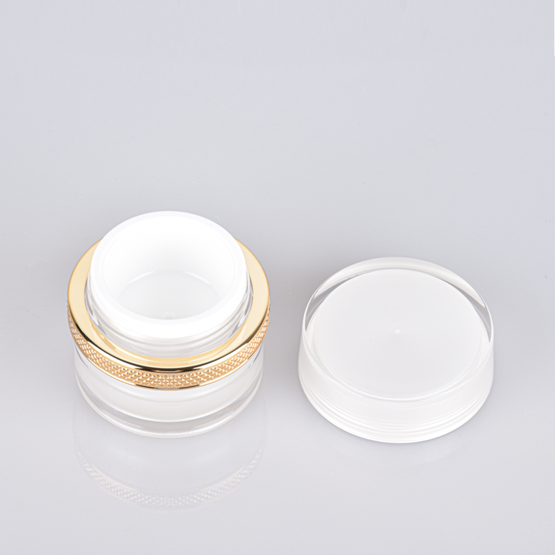 Double-Layer High End Cylindrical Mini White Cream Plastic Jar