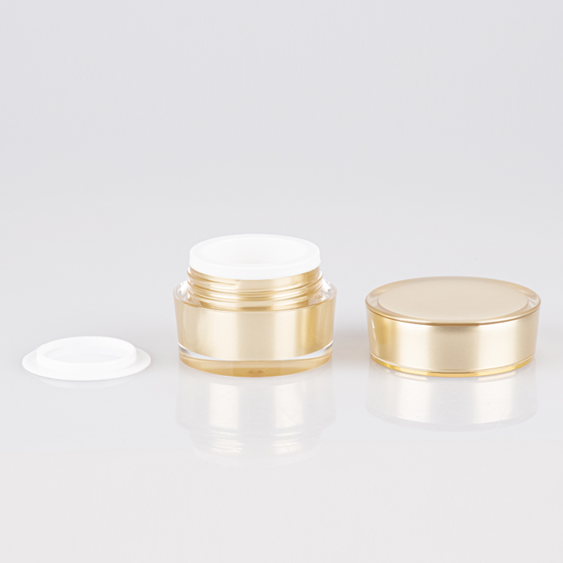 In Stock Unique Golden/White Small Acrylic Plastic Jar for Eye Cream