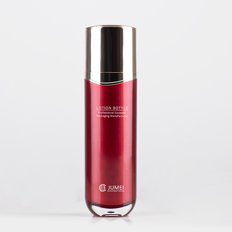 Luxury Cosmetic Packaging Dark Red Acrylic Bottle for Lotion and Serum