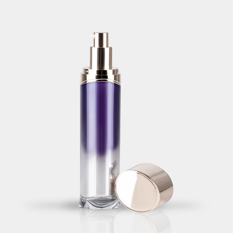 Luxury Cosmetic Container Silvery and Gradient Purple Acrylic Emulsion Bottle