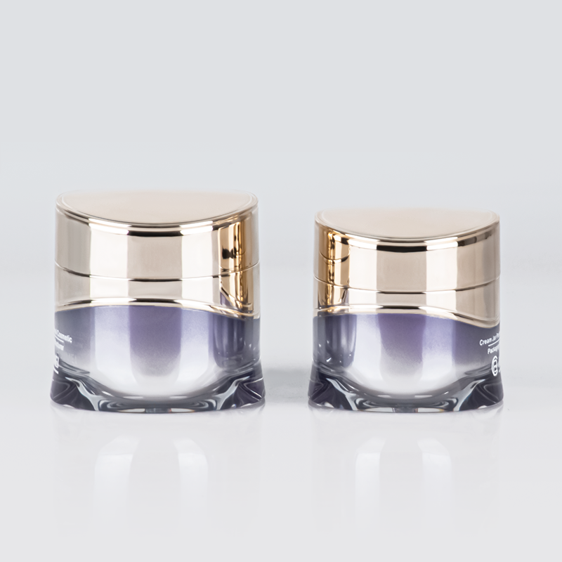 Luxurious Gradient Purple Acrylic Cream Jar Cosmetic Packaging for Skincare Products