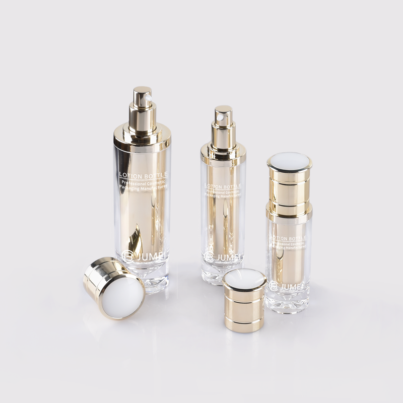 Golden Acrylic Luxury Cosmetic Packaging Bottles and Jars for skincare