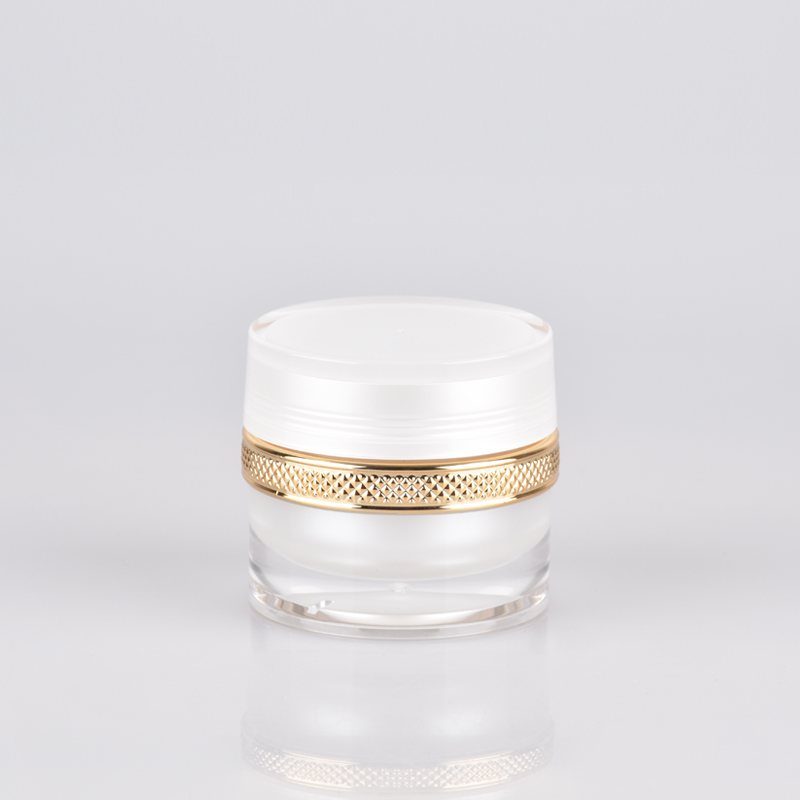 Double-Layer High End Cylindrical Mini White Cream Plastic Jar