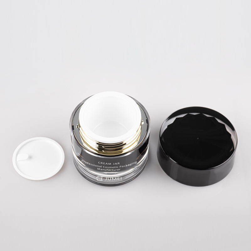 Simple and Superior Unique Style Black/White Acrylic Cream Jar with Customization Supported