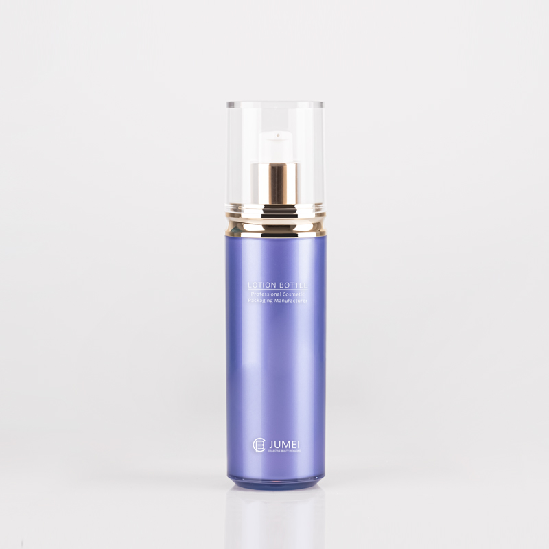 Customized Double Layer Purple Acrylic Emulsion Bottle with Lotion Pump