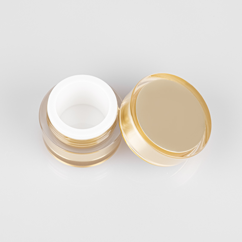 In Stock Unique Golden/White Small Acrylic Plastic Jar for Eye Cream