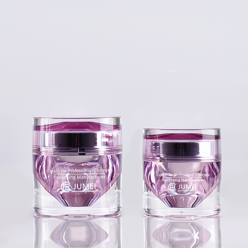 Customized Double-Wall Purple Plastic Acrylic Jars and Lotion Bottles