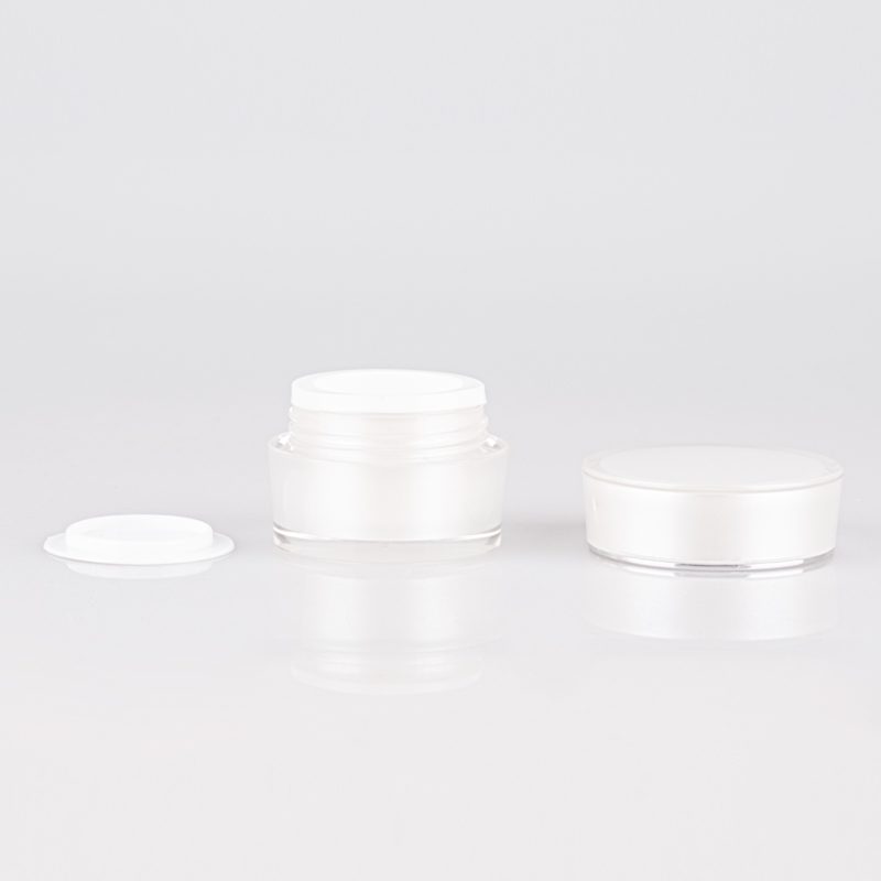 In Stock Unique Golden/White Small Acrylic Plastic Jar for Eye Cream