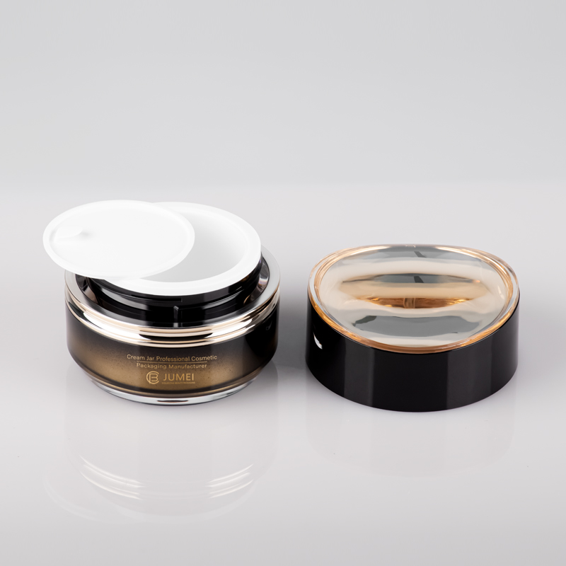 Superior Packaging for Skincare Products Black and Yellow Acrylic Emulsion Bottle with Unique Cap