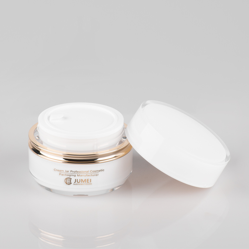 Latest High Quality Double Layer Cosmetic Container Cylindrical White Acrylic Cream Jar