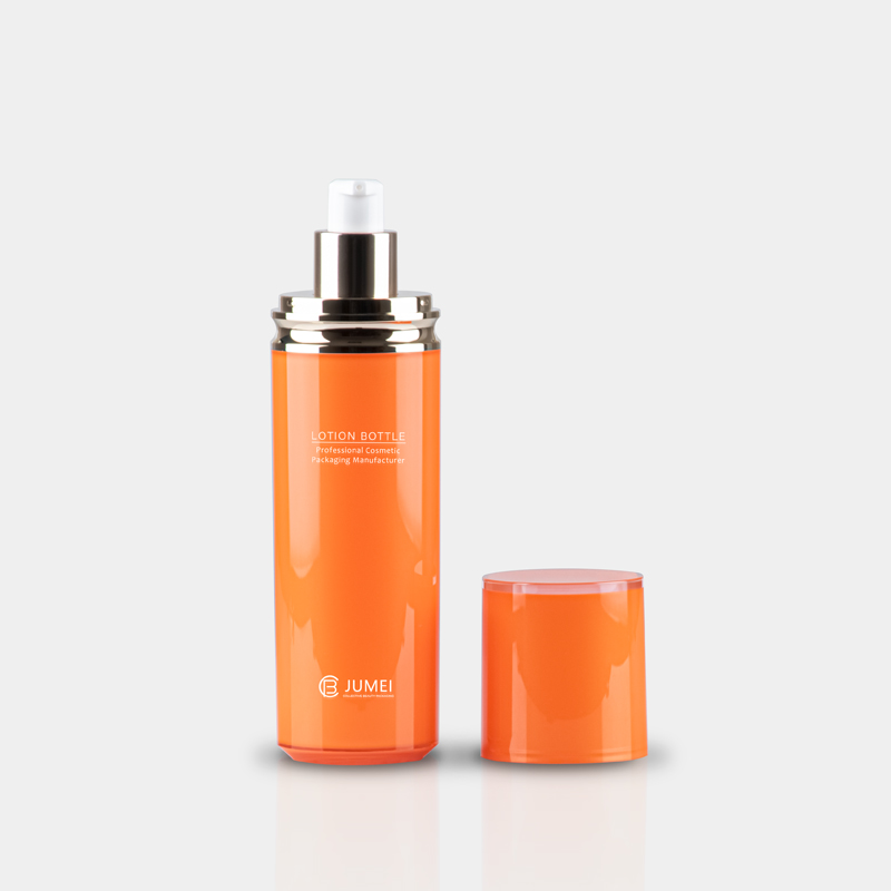 Latest Cosmetic Packaging for Skincare Products Orange Plastic Bottle for Toner and Emulsion