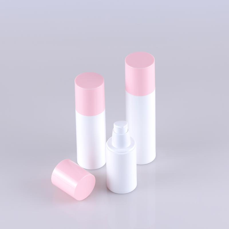 Newest White/Pink PP Airless Bottles Simple Style Cosmetic Packaging for Skincare Product