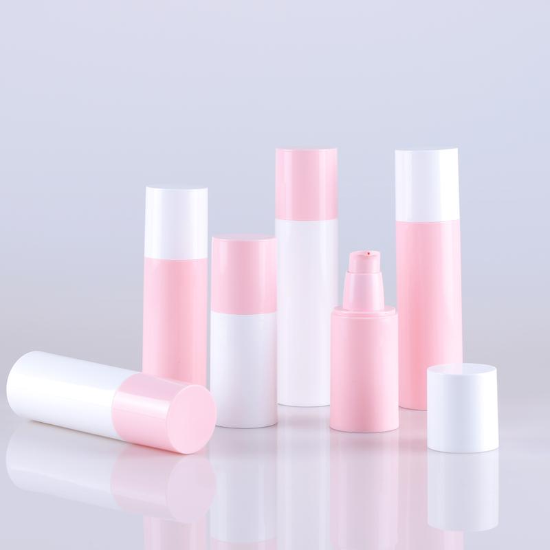 Newest White/Pink PP Airless Bottles Simple Style Cosmetic Packaging for Skincare Product