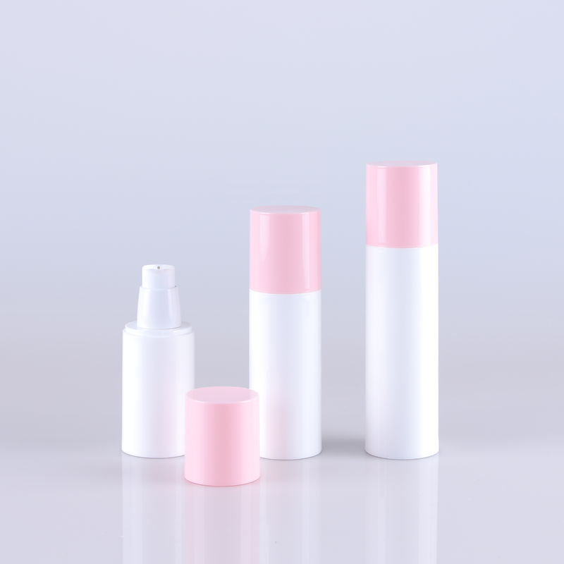 Newest White/Pink PP Airless Bottles Simple Style Cosmetic Packaging for Skincare Product